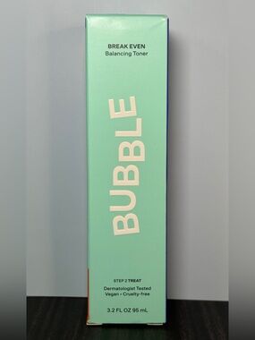 Bubble Skincare Break Even Balancing Toner NIB 95 ml / 3.2 fl oz